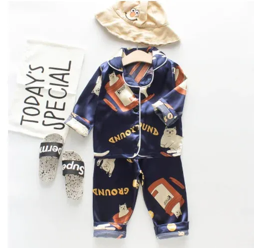Pure Color Pajamas Kids Sleep Wear