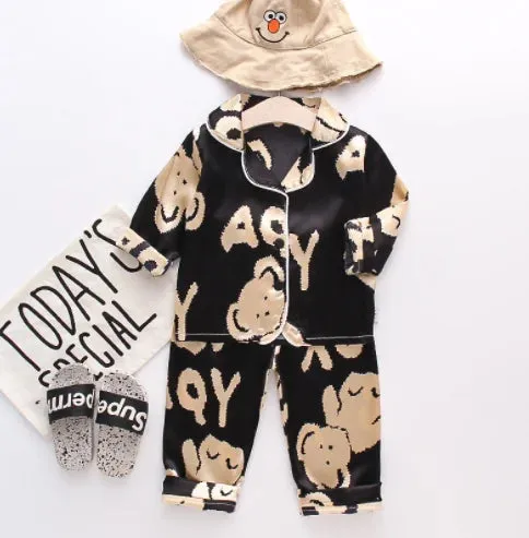 Pure Color Pajamas Kids Sleep Wear