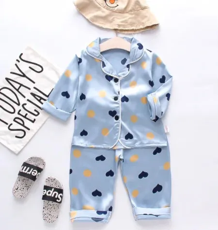 Pure Color Pajamas Kids Sleep Wear