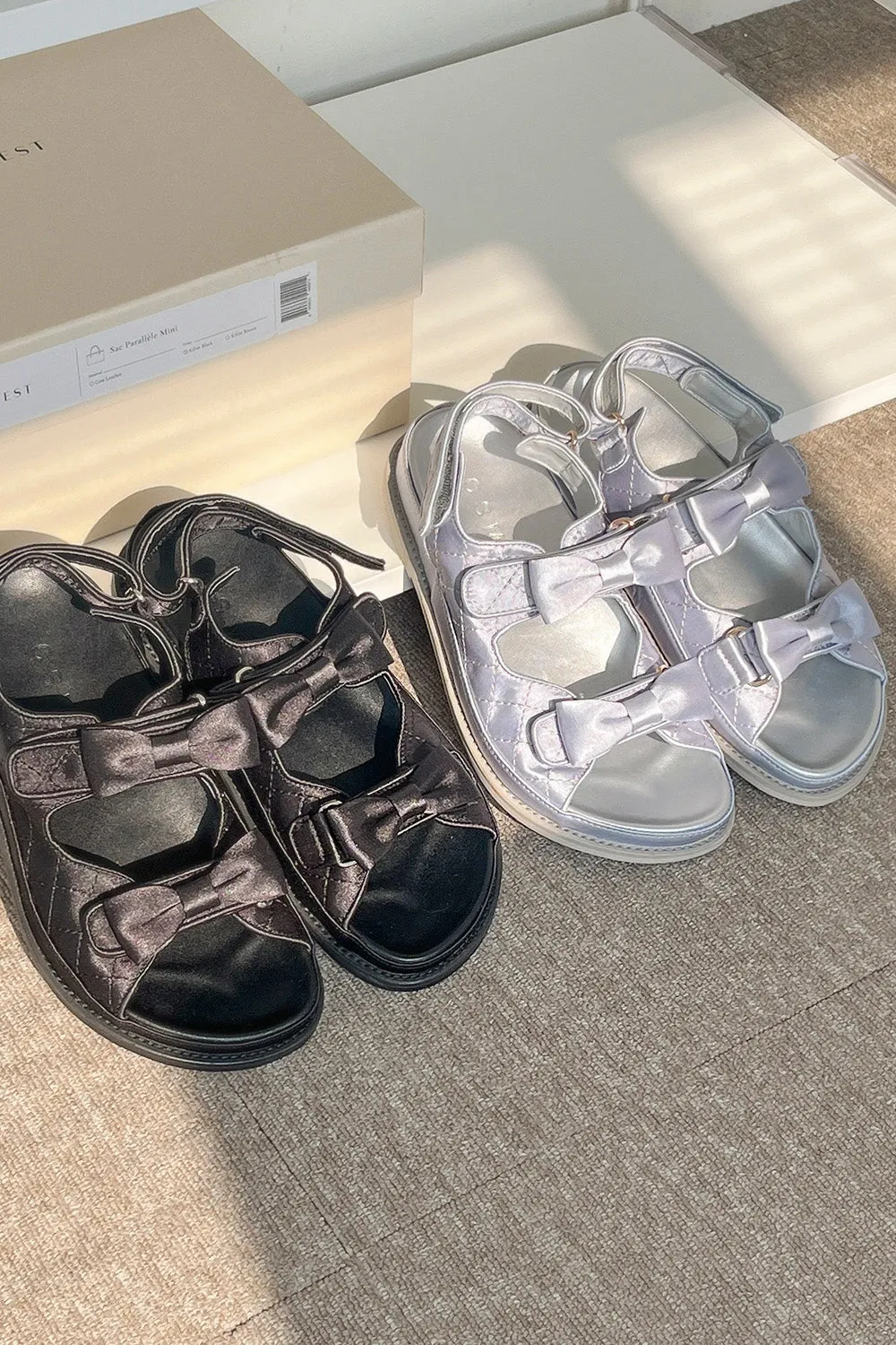 Quilted Sandals w/Bows