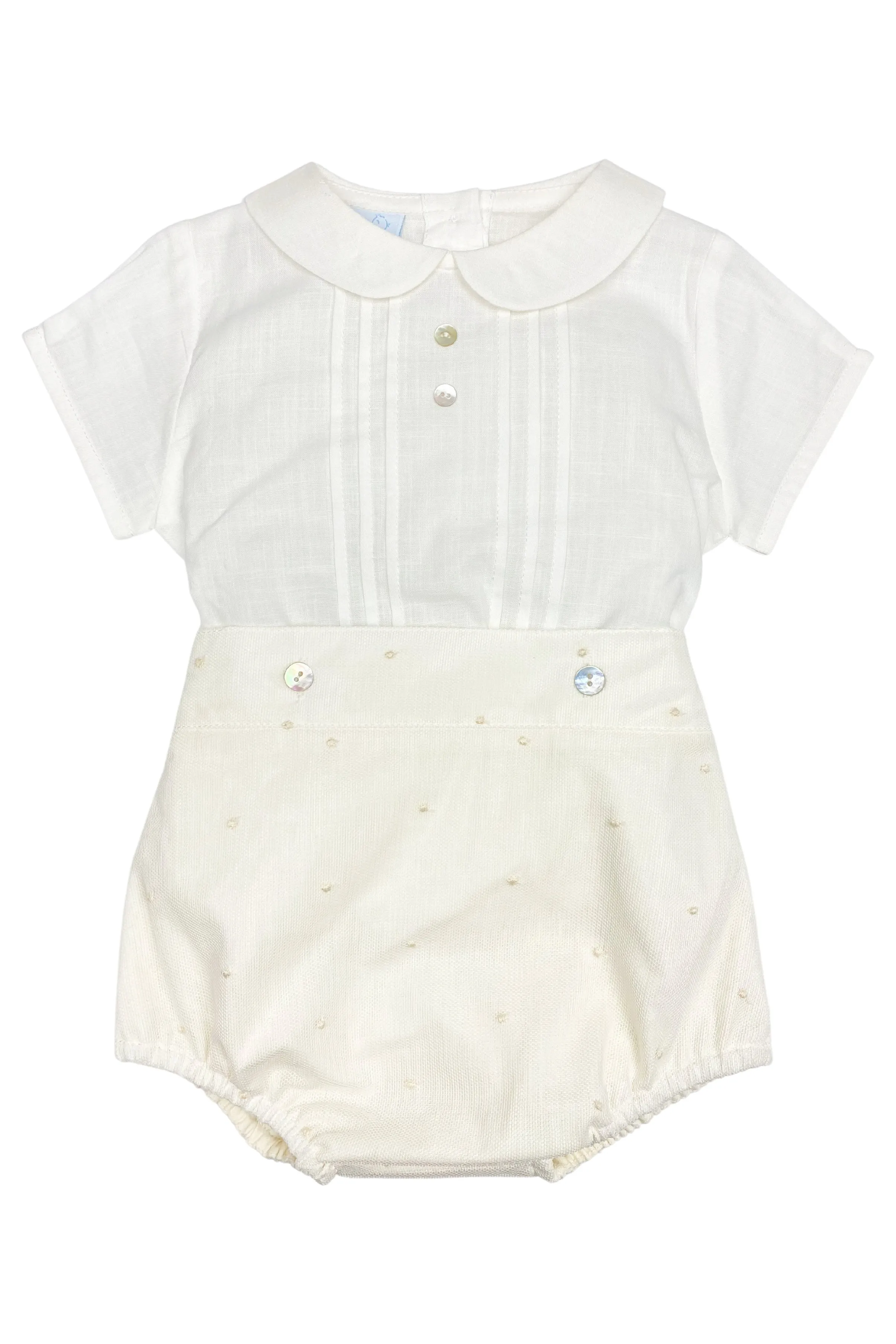 "Ansel" Ivory Polka Dot Shirt & Jam Pants