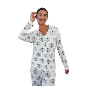 "Dreamin' of Pickleball" Toss Pajama Set - Long