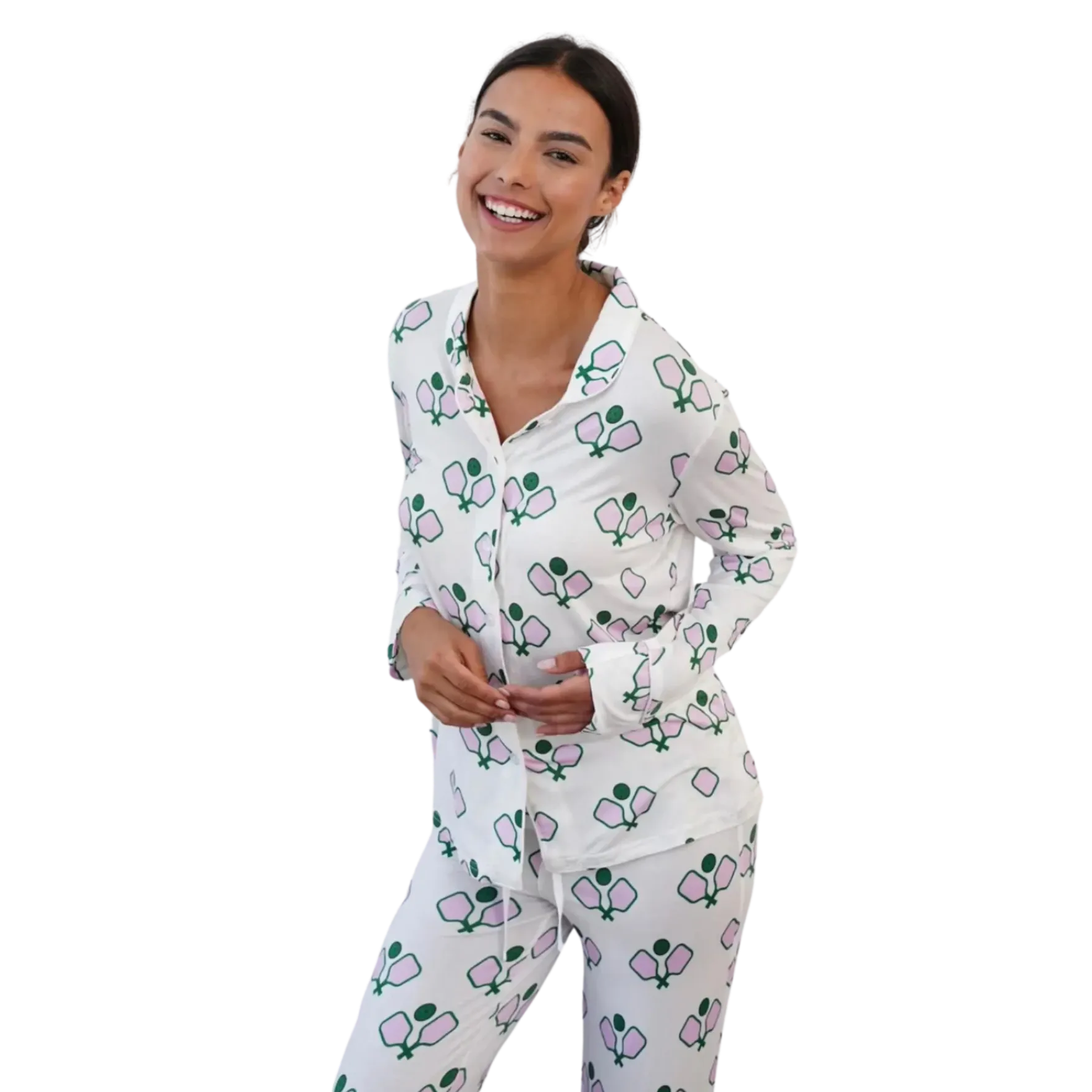 "Dreamin' of Pickleball" Toss Pajama Set - Long