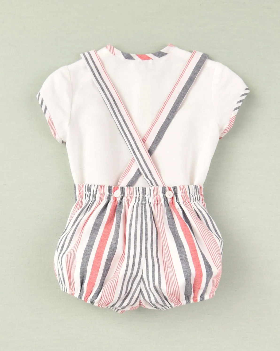 "Jasper" Navy & Red Striped Jam Pants & Shirt