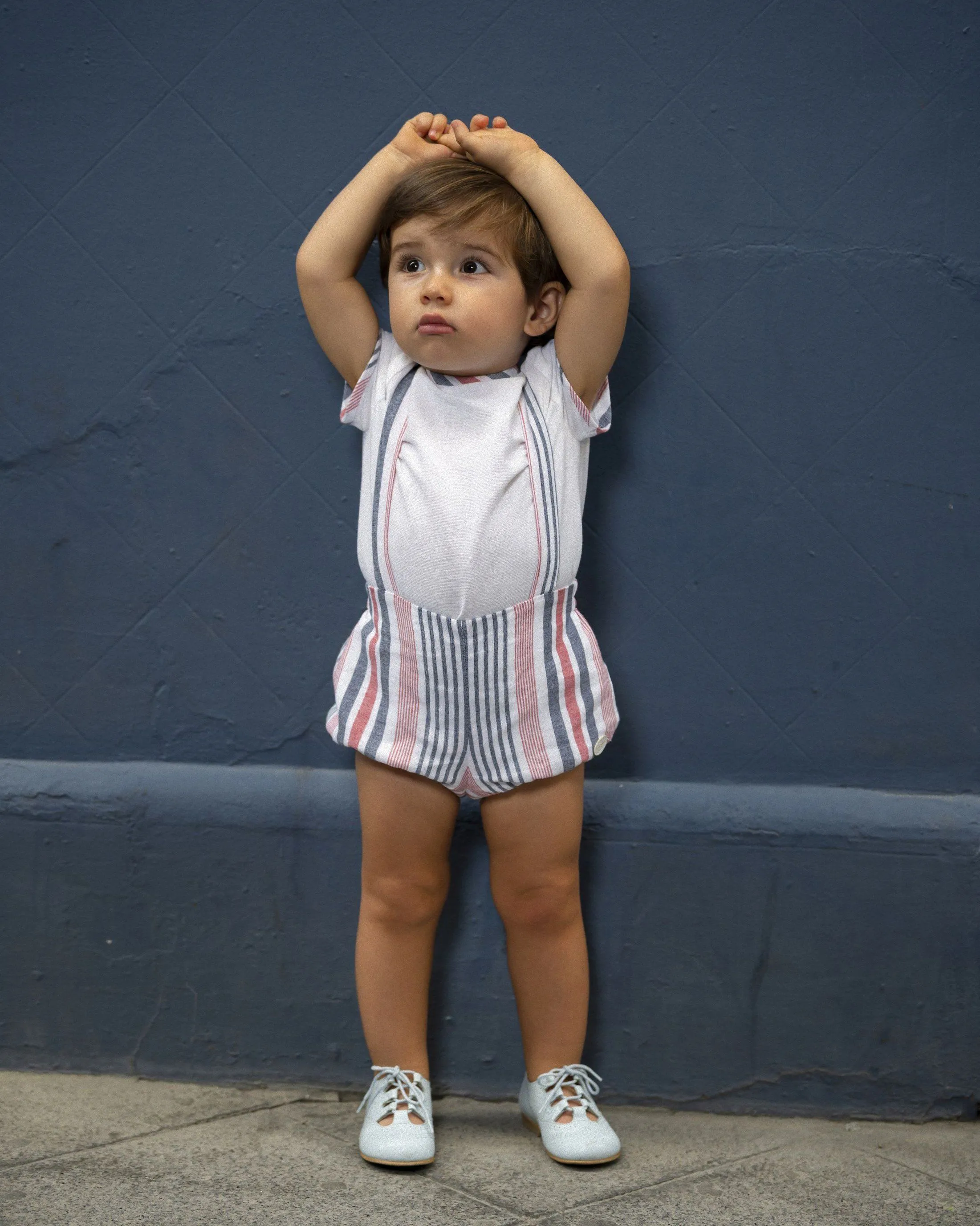 "Jasper" Navy & Red Striped Jam Pants & Shirt