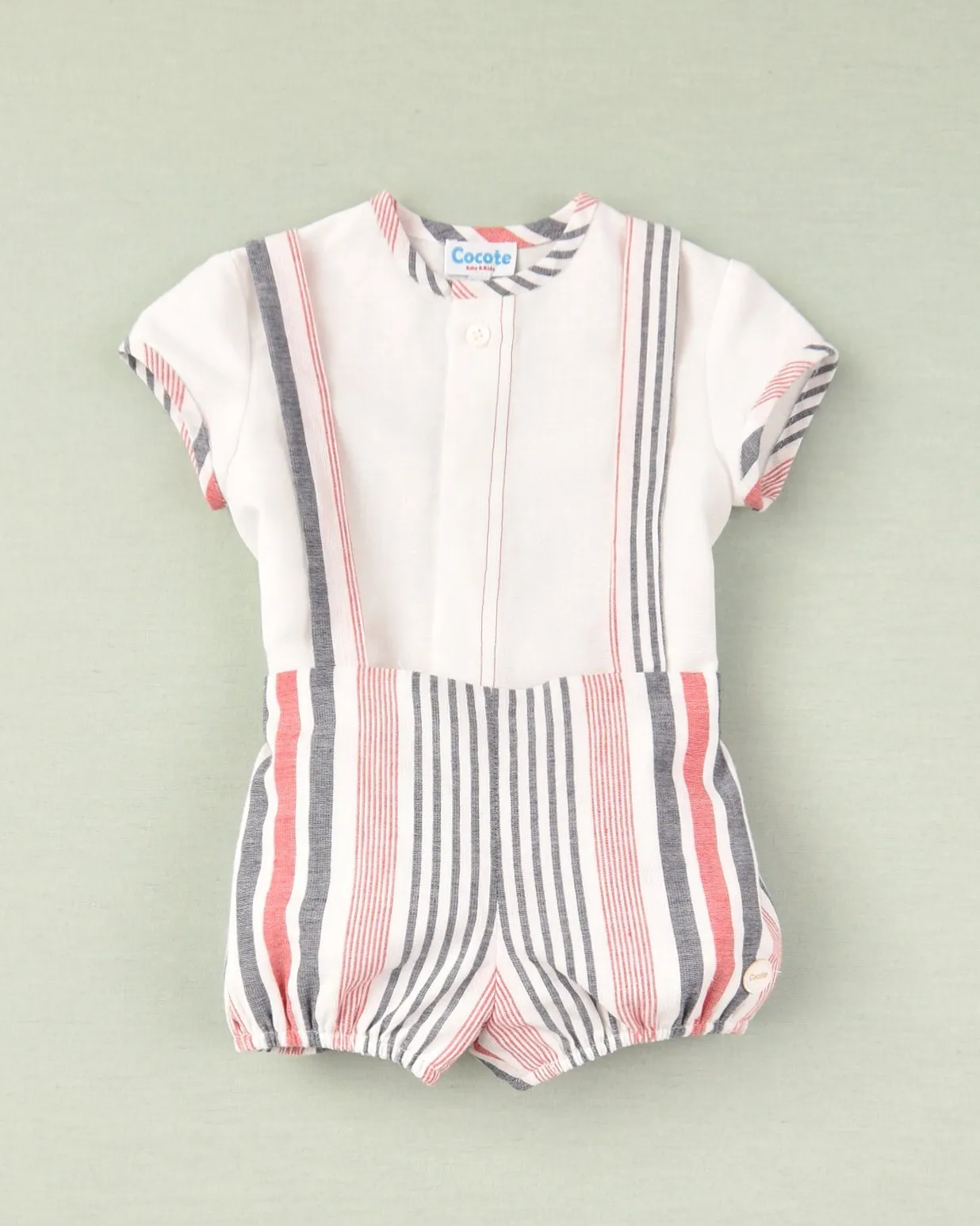 "Jasper" Navy & Red Striped Jam Pants & Shirt