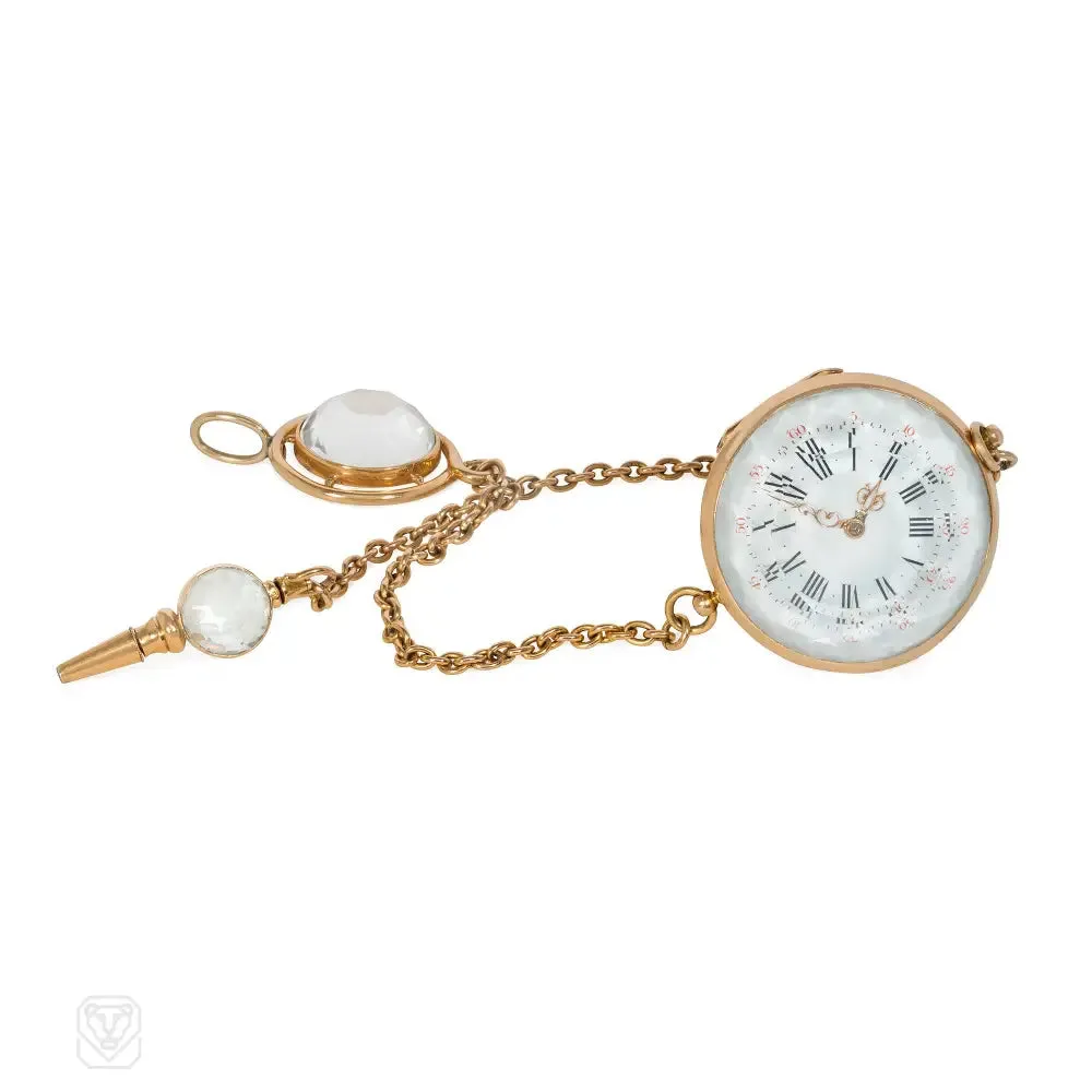 Rare antique French diamond-shaped watch pendant