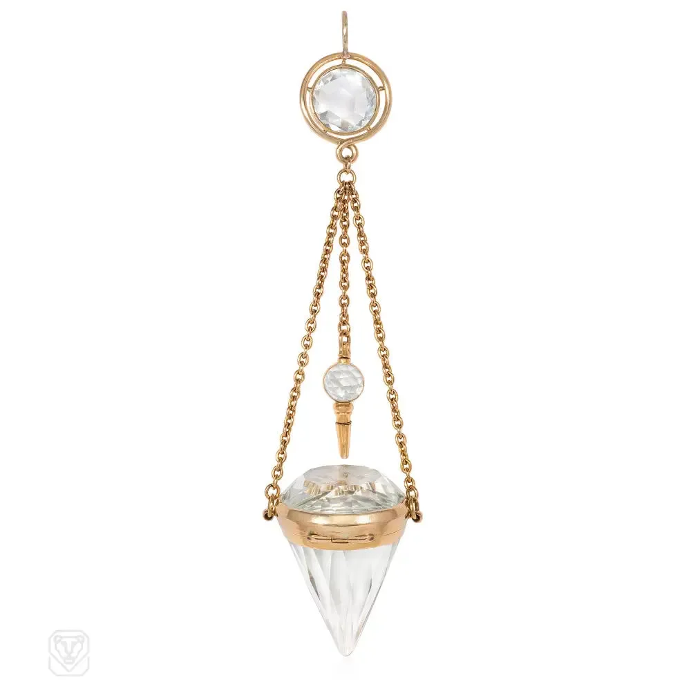 Rare antique French diamond-shaped watch pendant