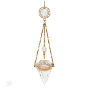 Rare antique French diamond-shaped watch pendant