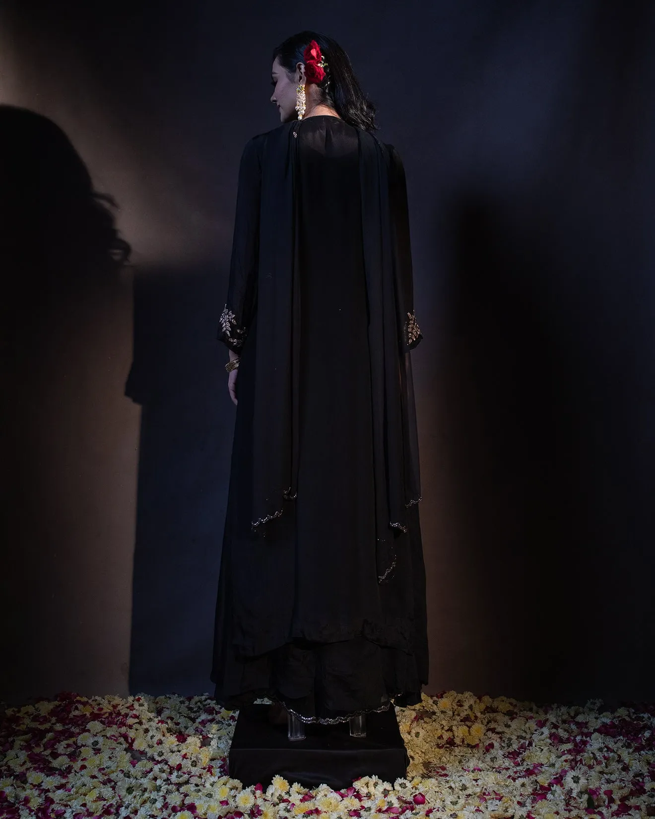 Raven Black Embroidered Salwar Suit Set
