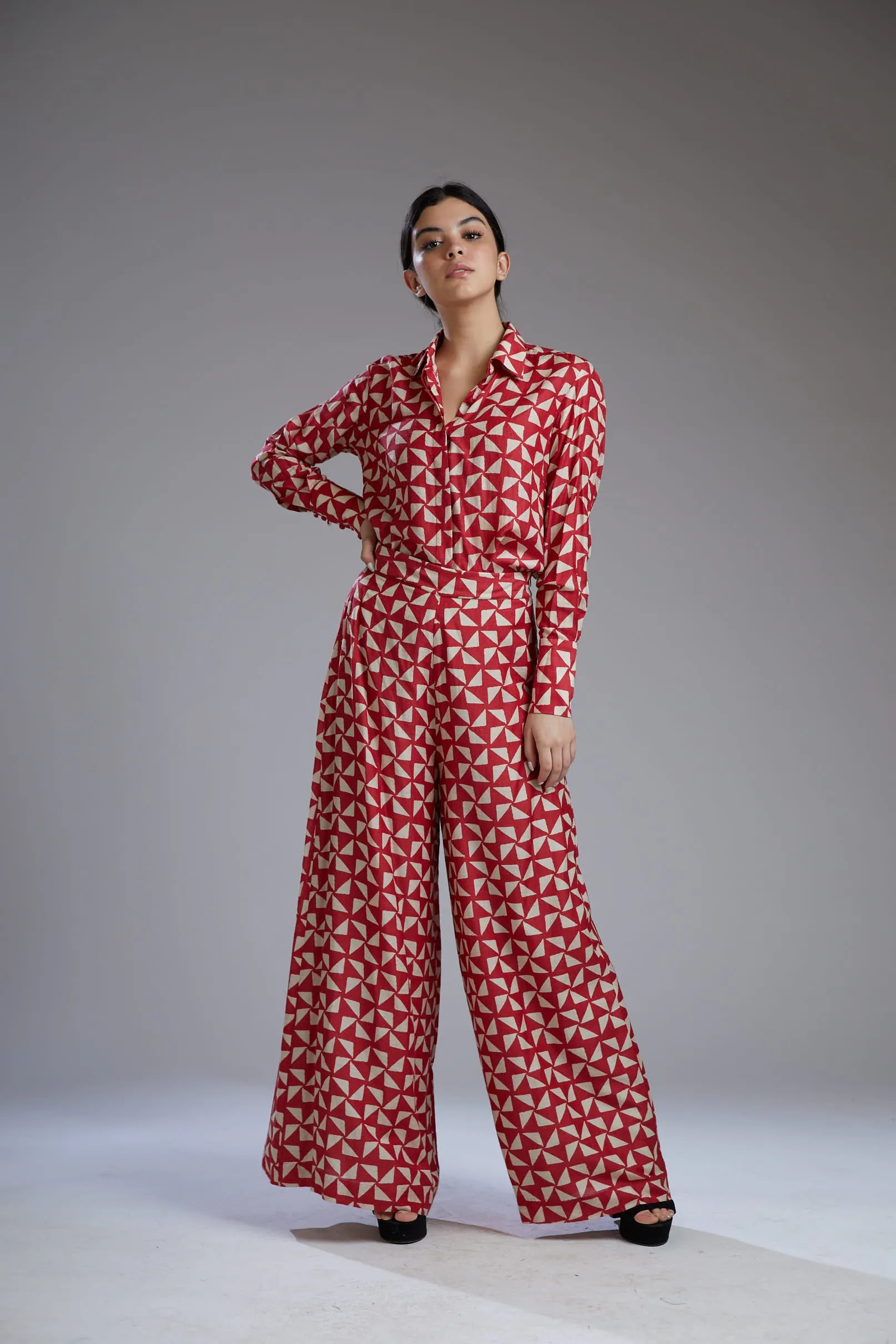 Red Dabu Pants