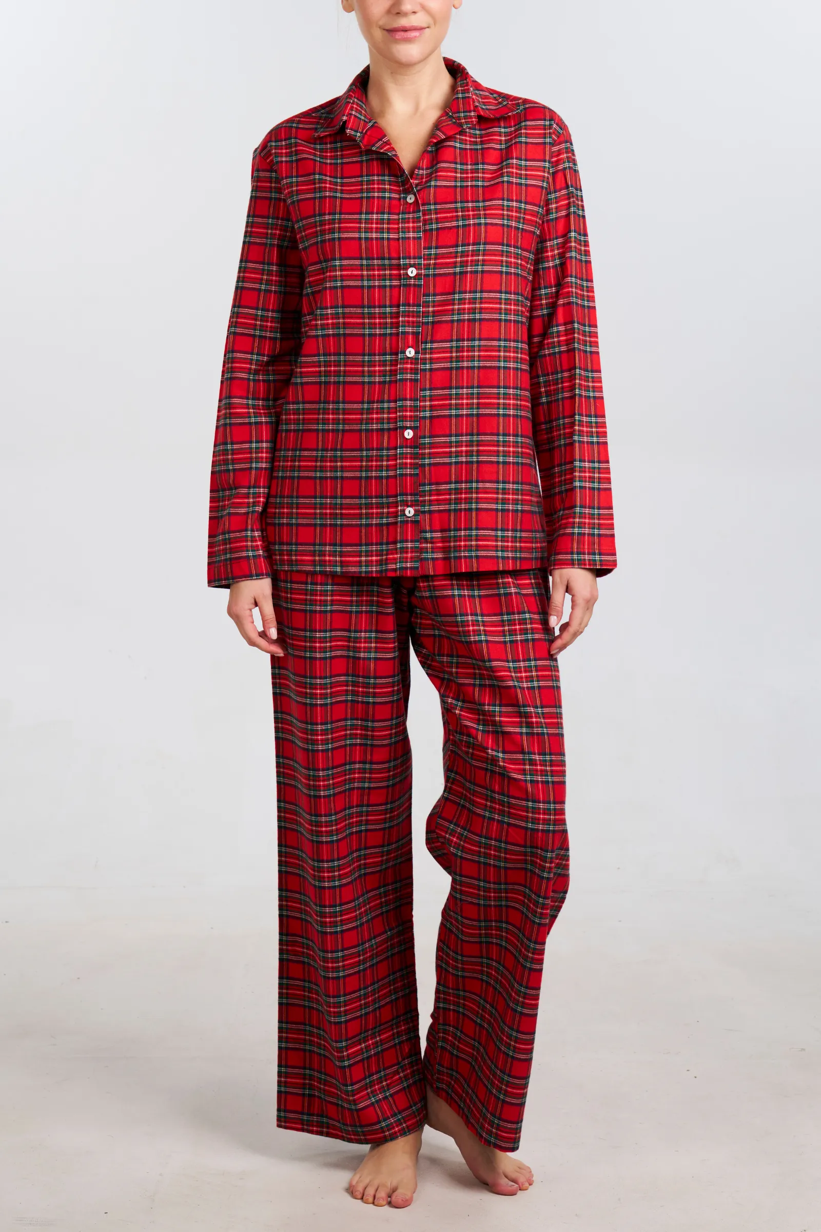 Red Plaid Cotton/Bamboo Pajama Set