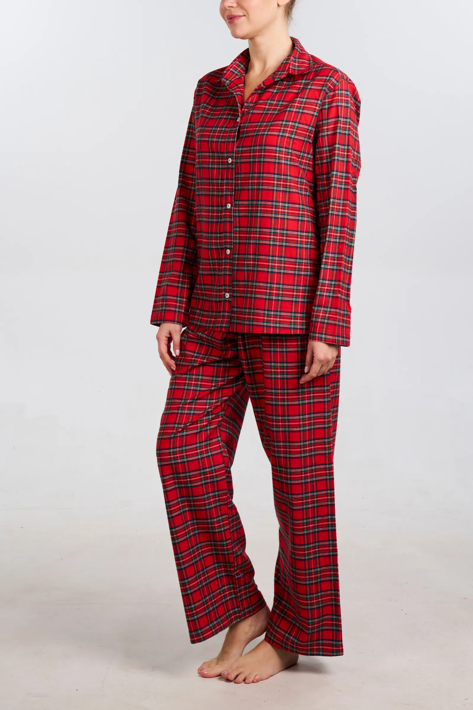 Red Plaid Cotton/Bamboo Pajama Set
