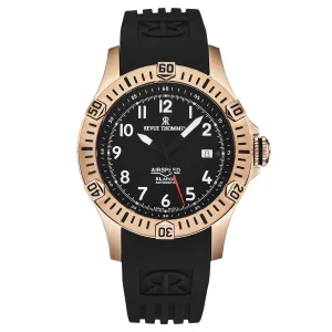 Revue Thommen Men's 'Air speed' Black Dial Black Rubber Strap Automatic Watch 16070.4767