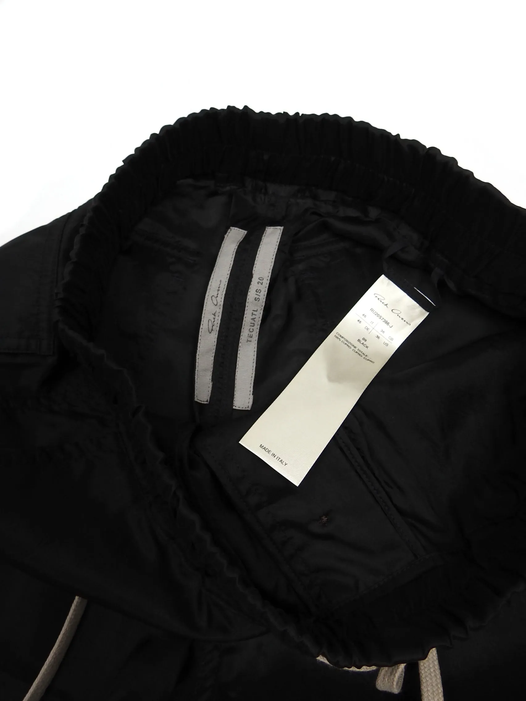 Rick Owens Tecuatl S/S 20 Dietrich Track Pants Black Size 29