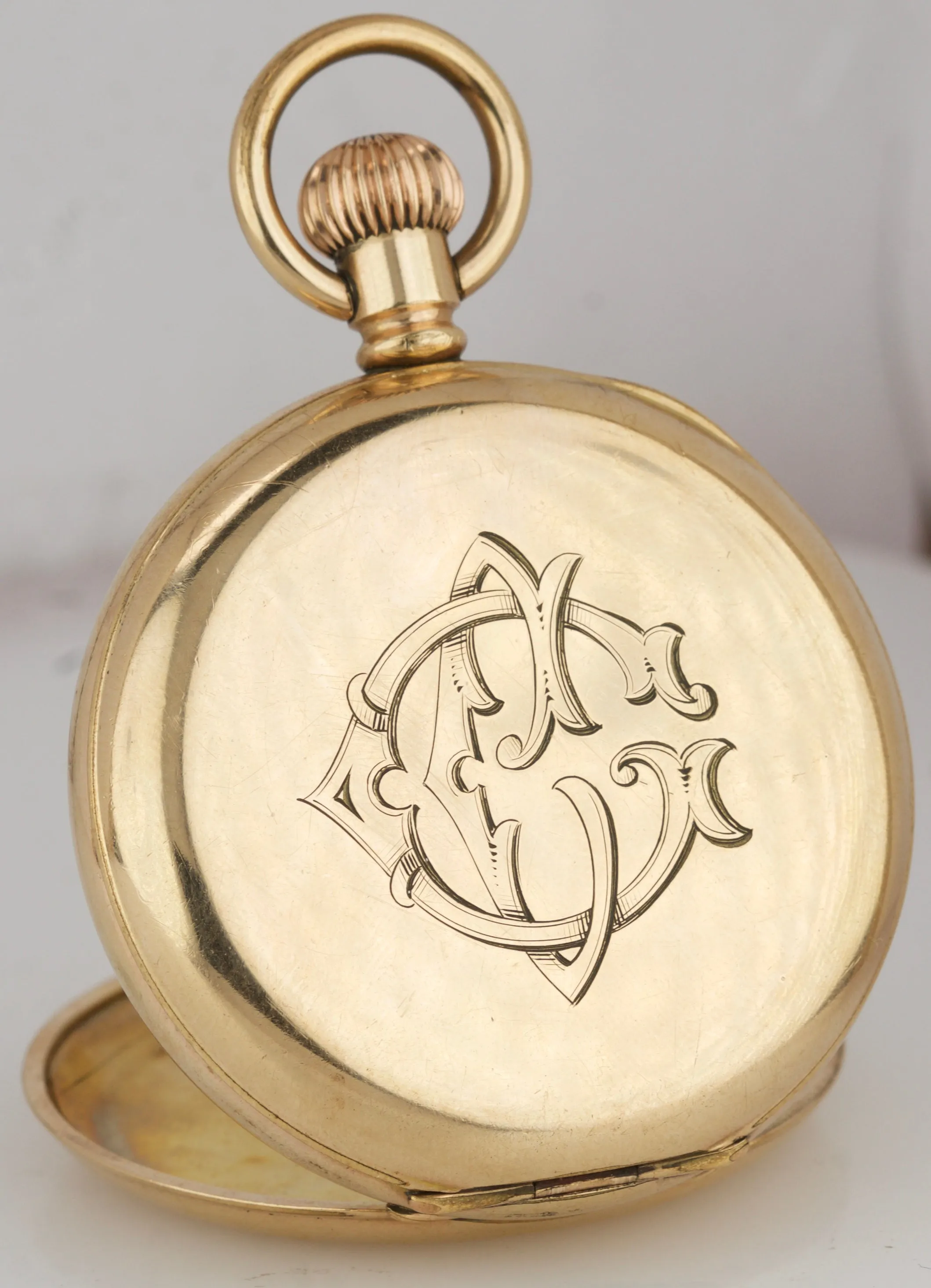 Rolex Lever 50mm Gold-Filled Antique Hunter Case White Mechanical Pocket Watch