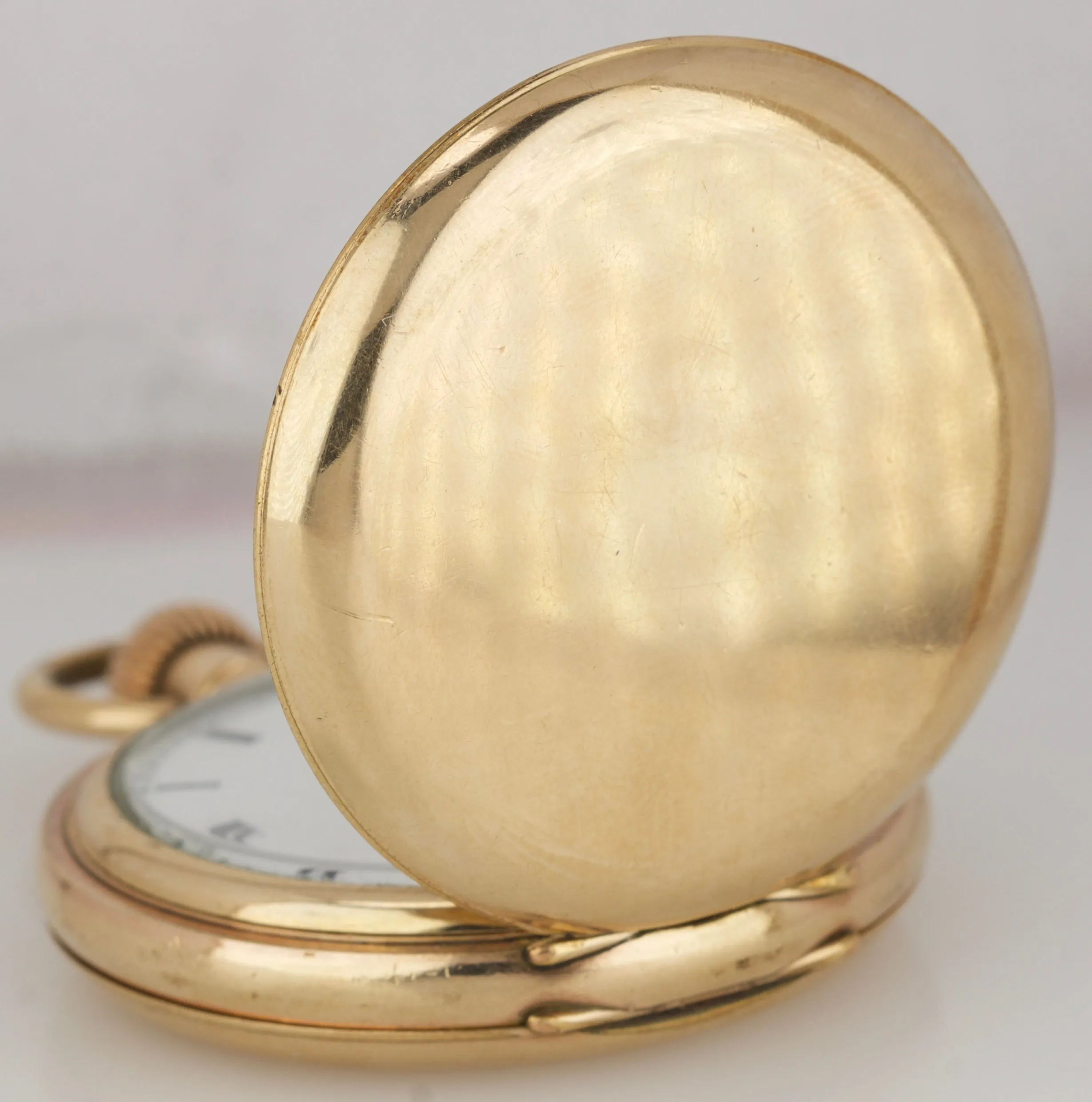 Rolex Lever 50mm Gold-Filled Antique Hunter Case White Mechanical Pocket Watch