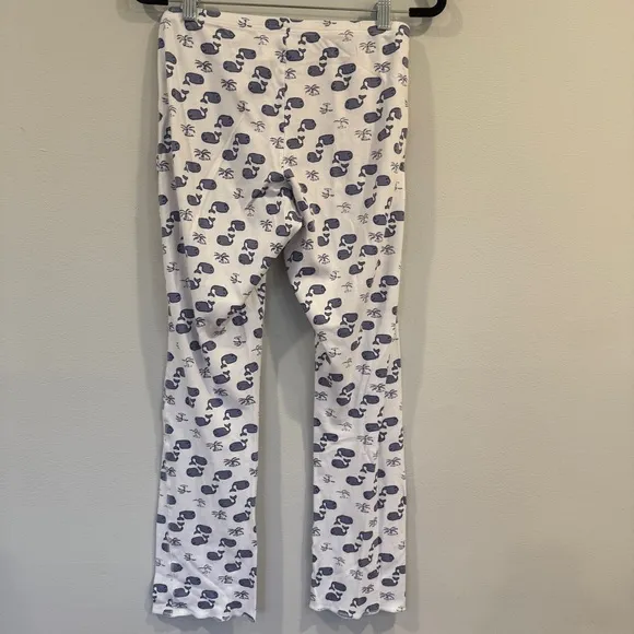 Roller Rabbit Moby Whale Pajamas Set Womens Blue White Pima Cotton PJs