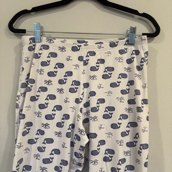 Roller Rabbit Moby Whale Pajamas Set Womens Blue White Pima Cotton PJs