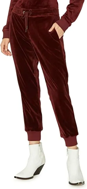 Sanctuary Clothing Womens Velour Track Casual Jogger Pants, Red, X-Small