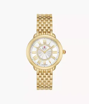 Serein Mid 18k Gold-Plated Diamond Dial Watch
