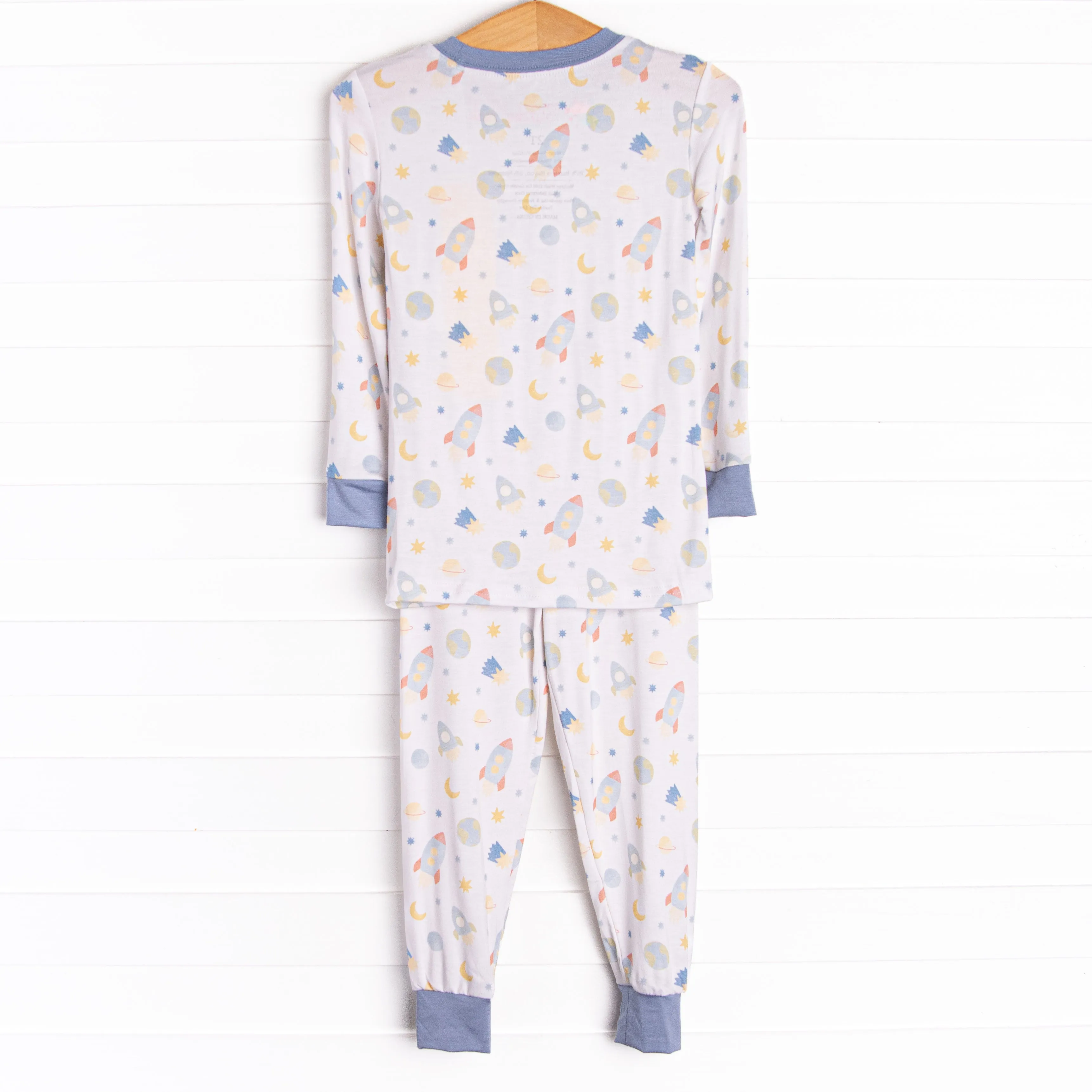 Shoot for the Stars Bamboo Pajama Set, Blue