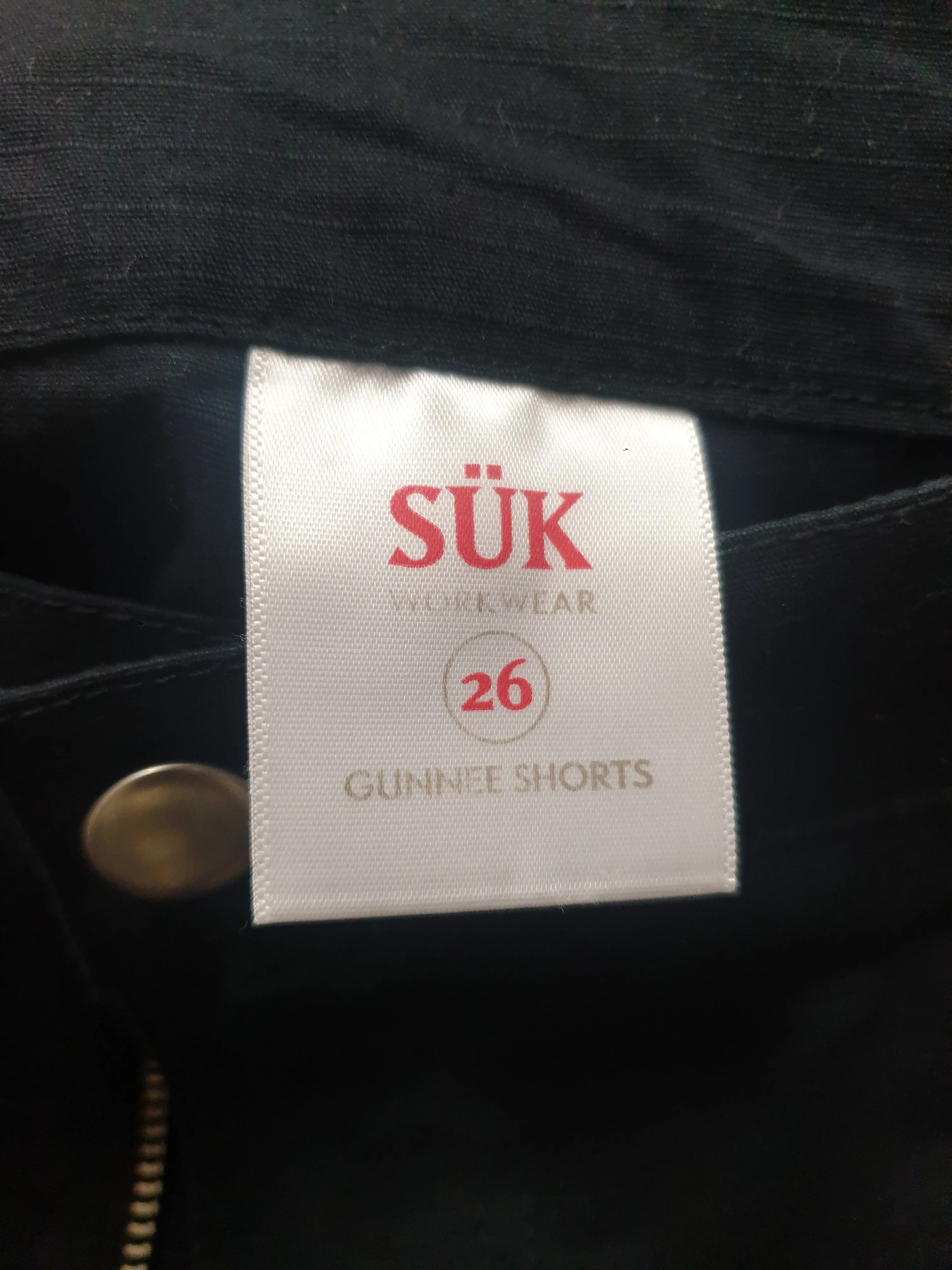 SÜK Workwear black gunnee shorts size 26