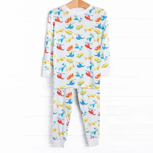 Skytime Snooze Bamboo Pajama Set, Blue