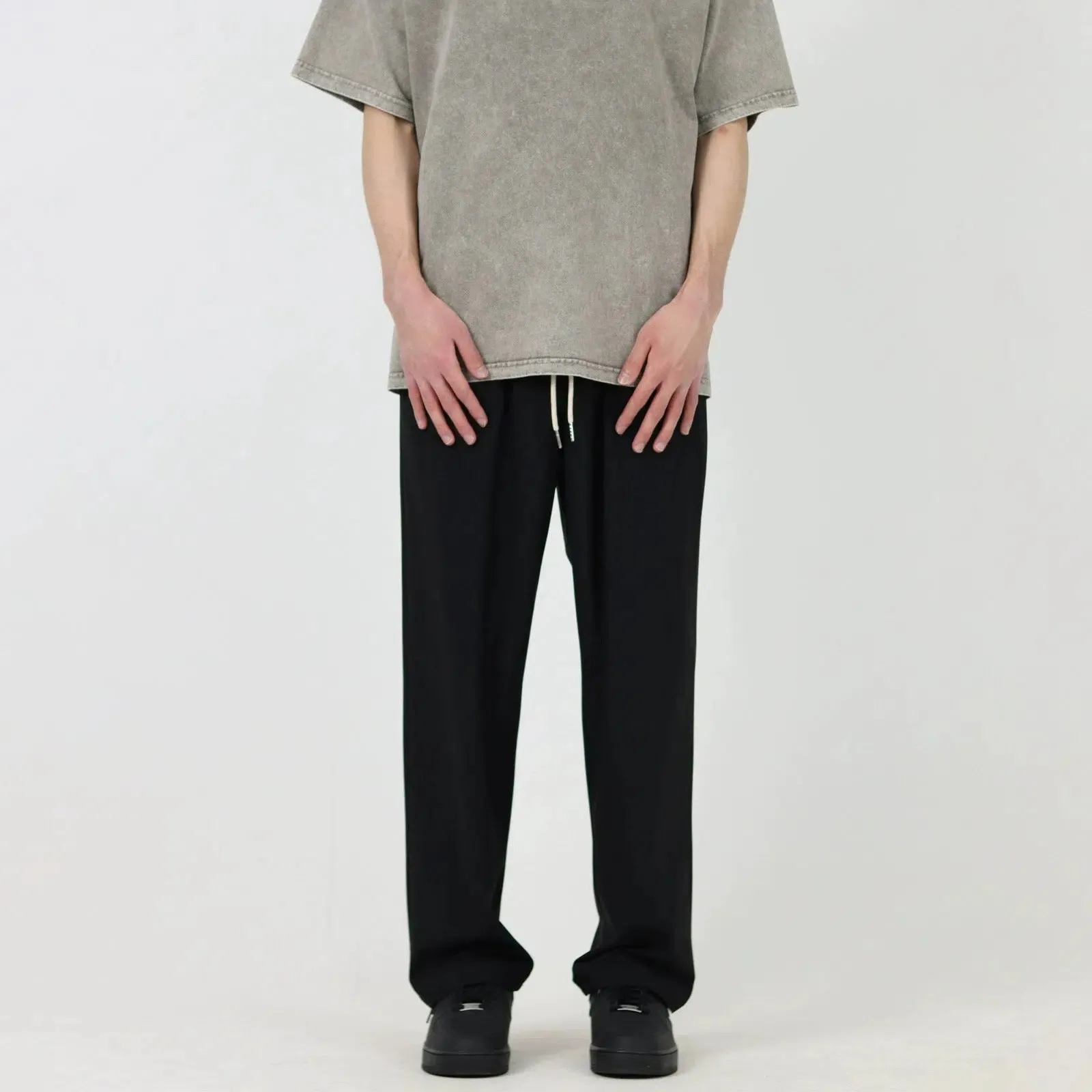 Slim Drape Drawstring Pants