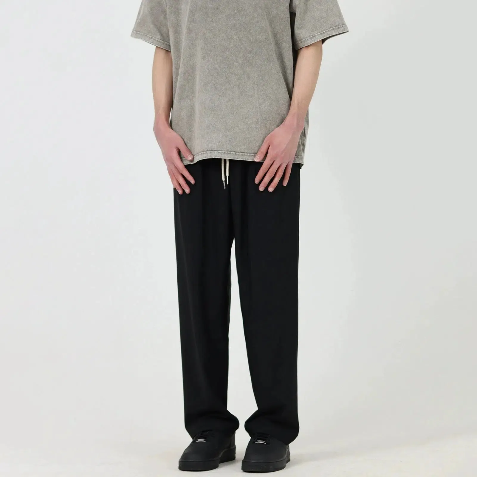 Slim Drape Drawstring Pants
