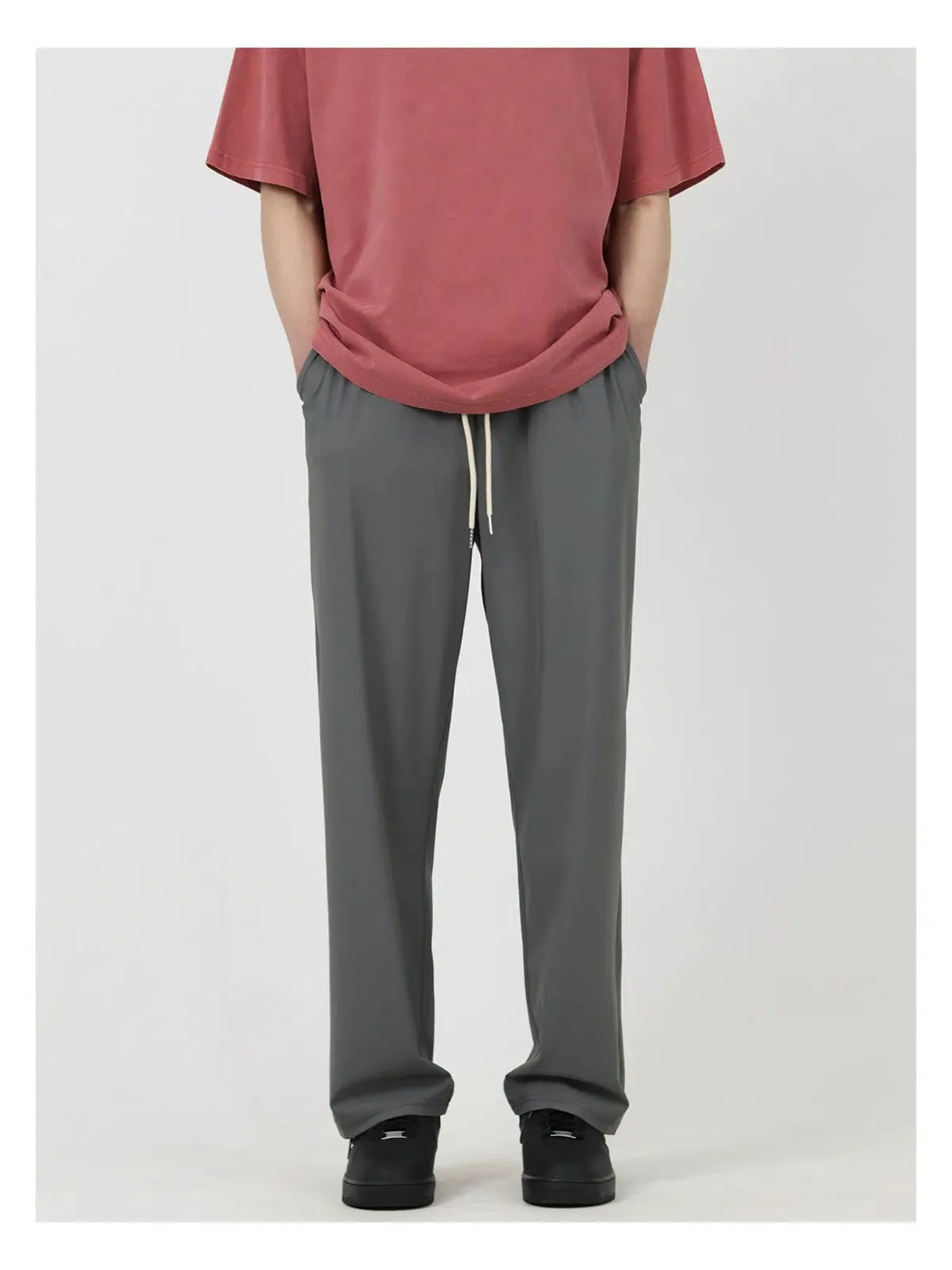 Slim Drape Drawstring Pants