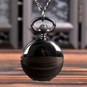 Smooth And Bright Fashion Retro Two-faced Pocket Watch Silver Pocket Watch With Necklace Pocket watch Two Colors To Choose