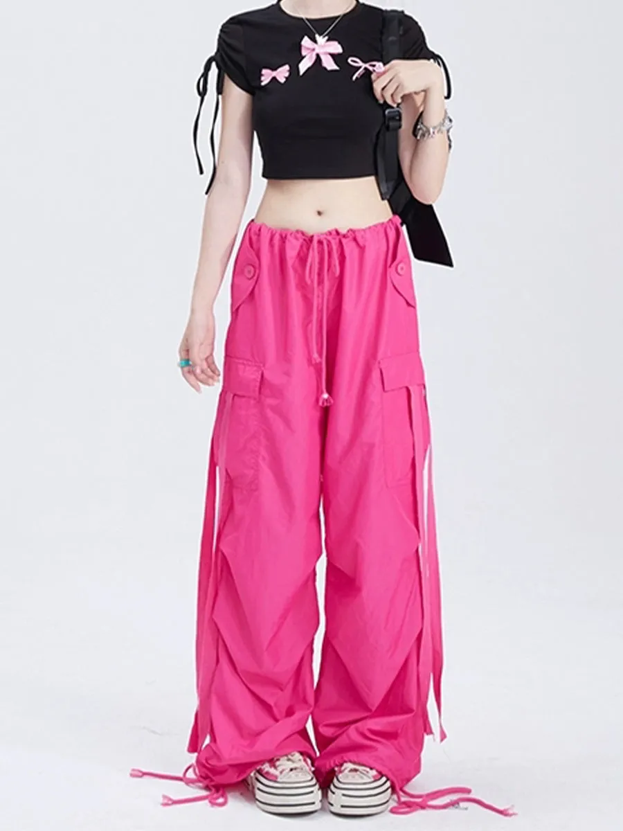 Solid Color Drawstring Hip Hop Casual Pants