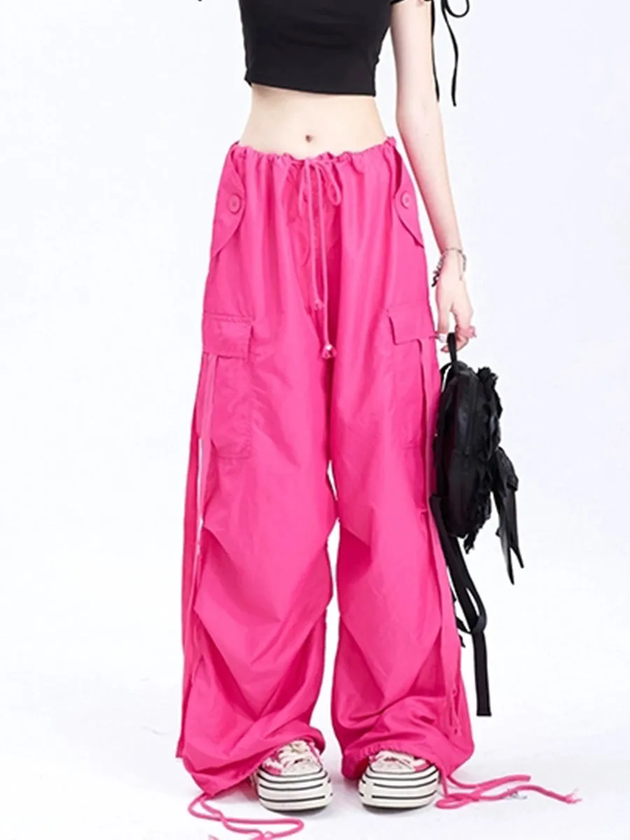 Solid Color Drawstring Hip Hop Casual Pants