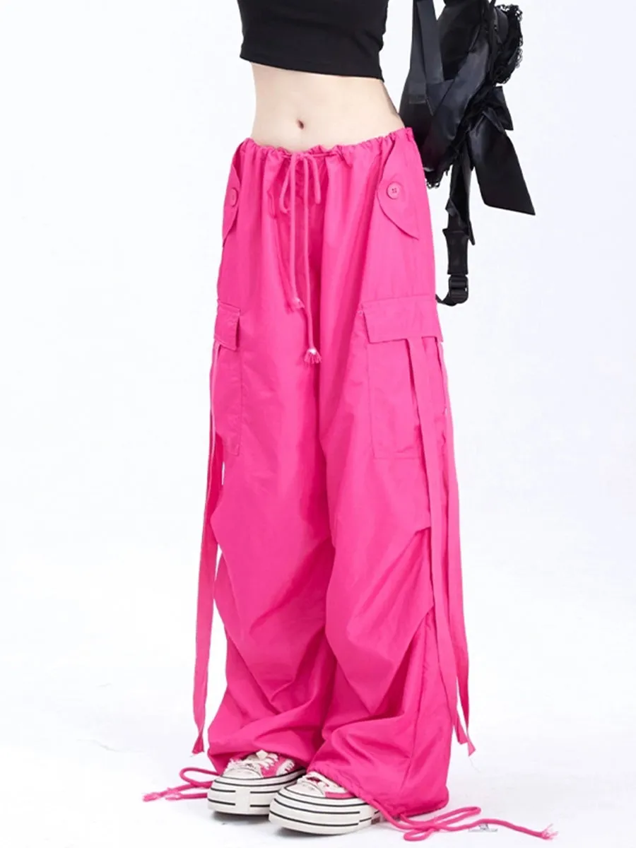Solid Color Drawstring Hip Hop Casual Pants