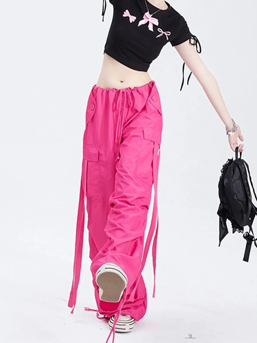 Solid Color Drawstring Hip Hop Casual Pants