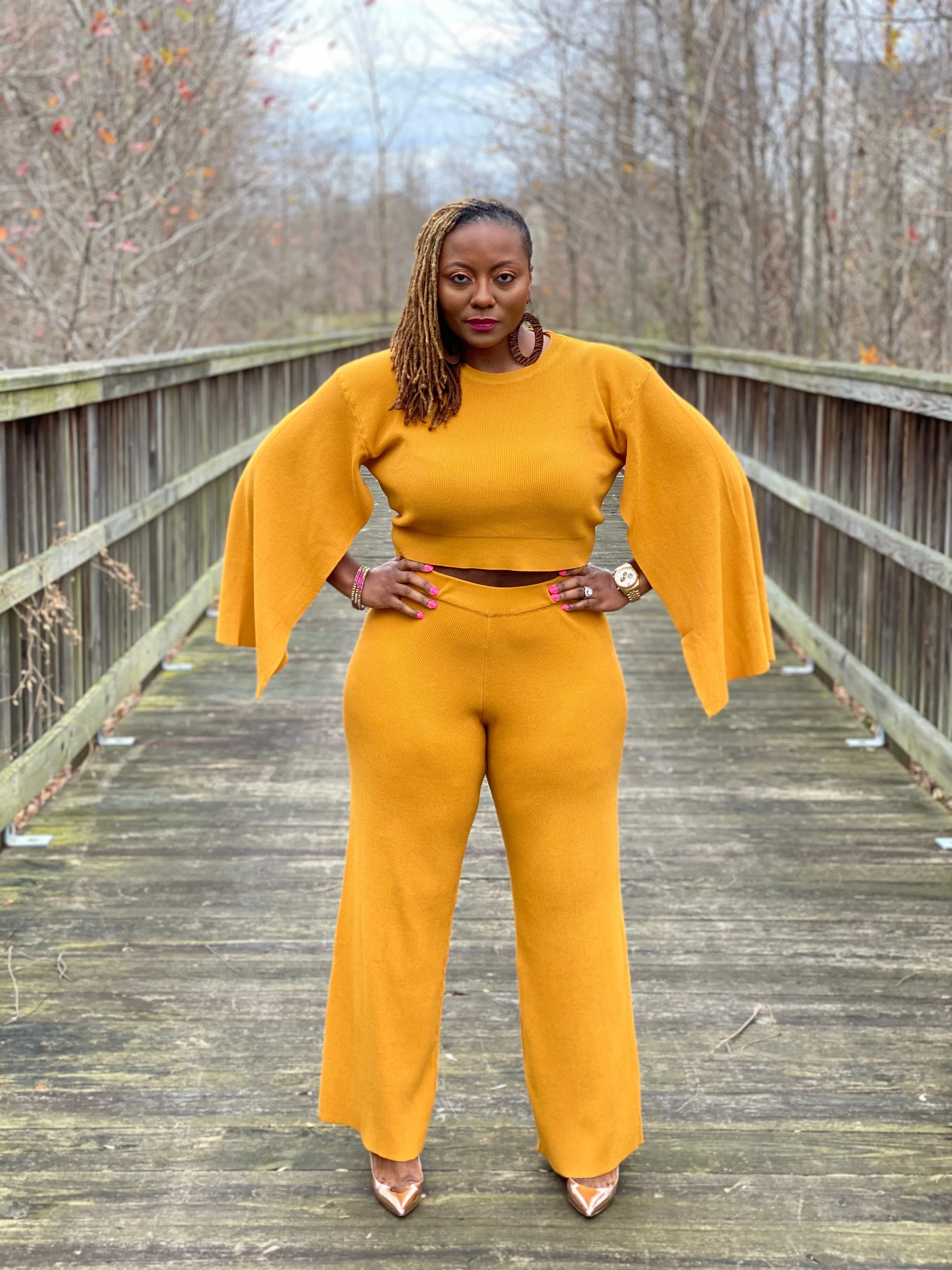 Split Cape Sleeve Set