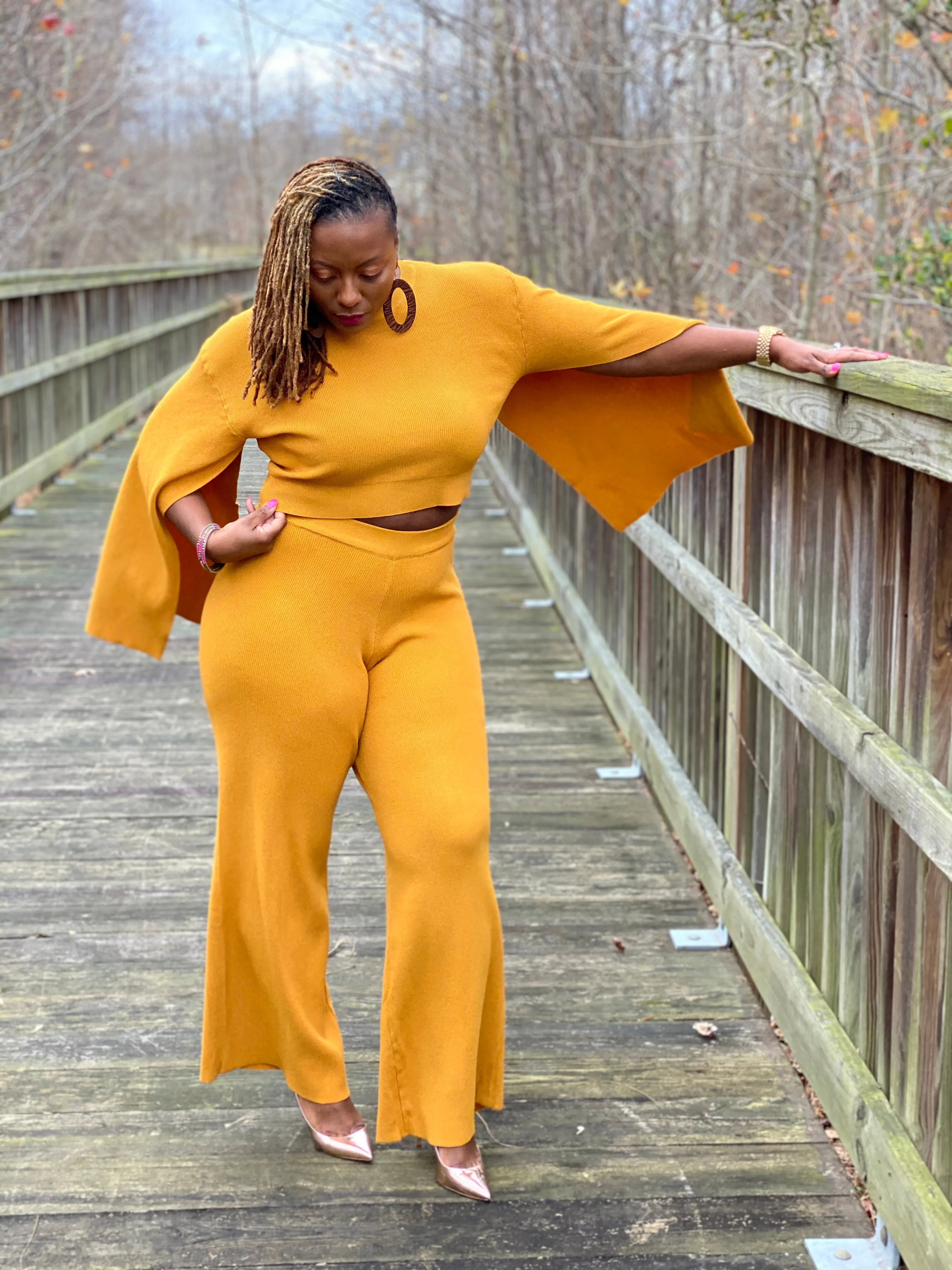 Split Cape Sleeve Set