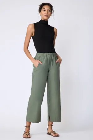 Split Hem Capri - Cactus Broadcloth