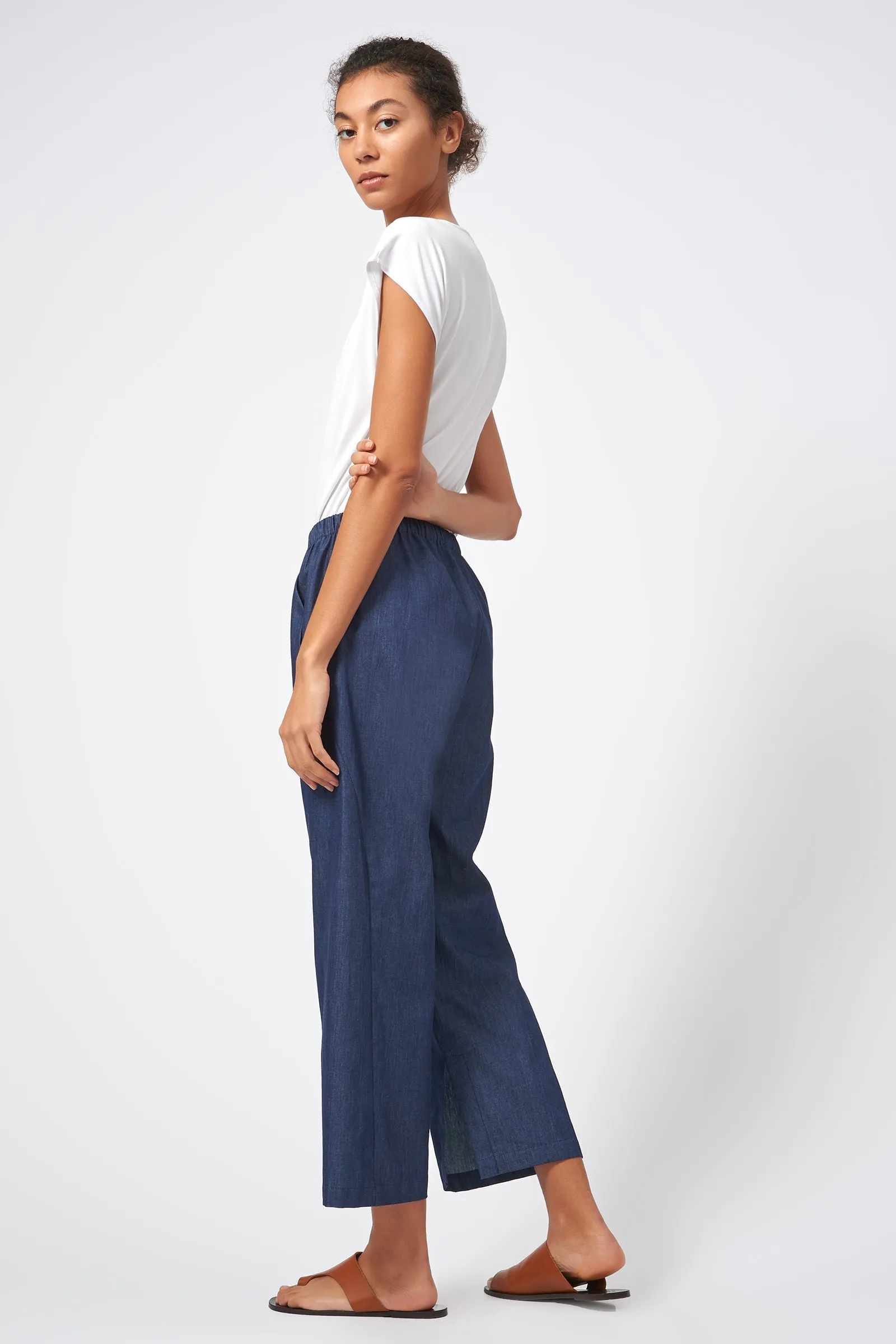 Split Hem Capri - Classic Indigo