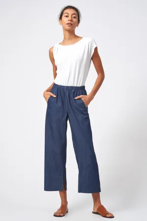 Split Hem Capri - Classic Indigo
