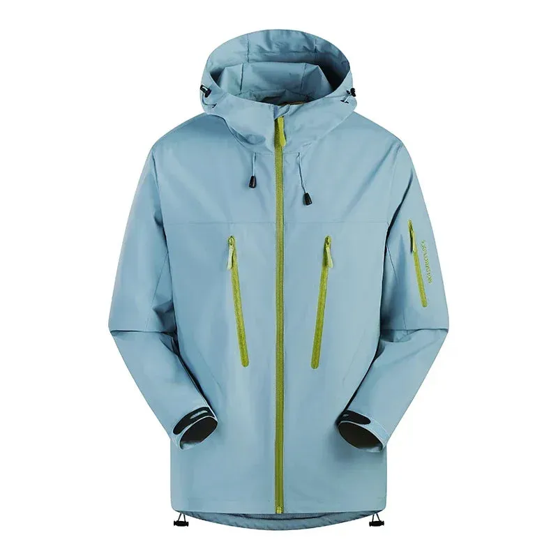 Spring Autumn Men's Windbreaker Fashion Outdoor Mountaineering Travel Windproof Waterproof Hooded Jacket Slim Fit Versatile Coat