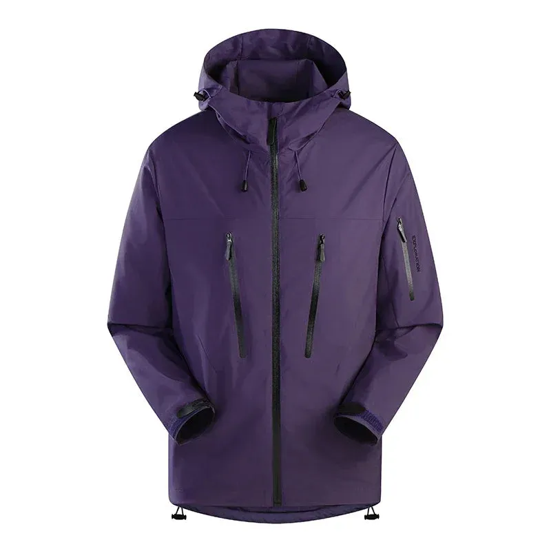 Spring Autumn Men's Windbreaker Fashion Outdoor Mountaineering Travel Windproof Waterproof Hooded Jacket Slim Fit Versatile Coat