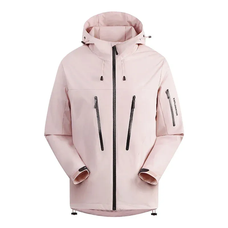 Spring Autumn Men's Windbreaker Fashion Outdoor Mountaineering Travel Windproof Waterproof Hooded Jacket Slim Fit Versatile Coat