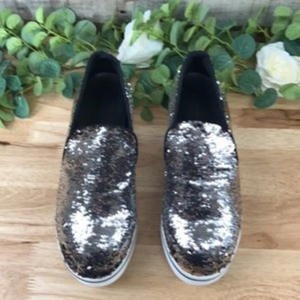 Stella McCartney Binx Stars Flip Sequin Platform Sneaker 40