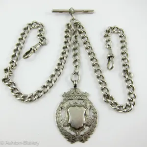 Sterling Silver antique double Albert Pocket Watch chain