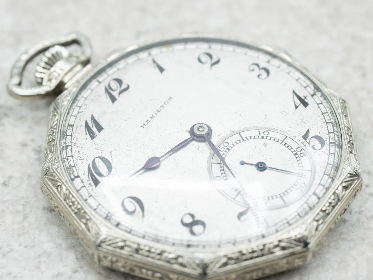 Sterling Silver Antique Hamilton Hunter's Case Pocket Watch