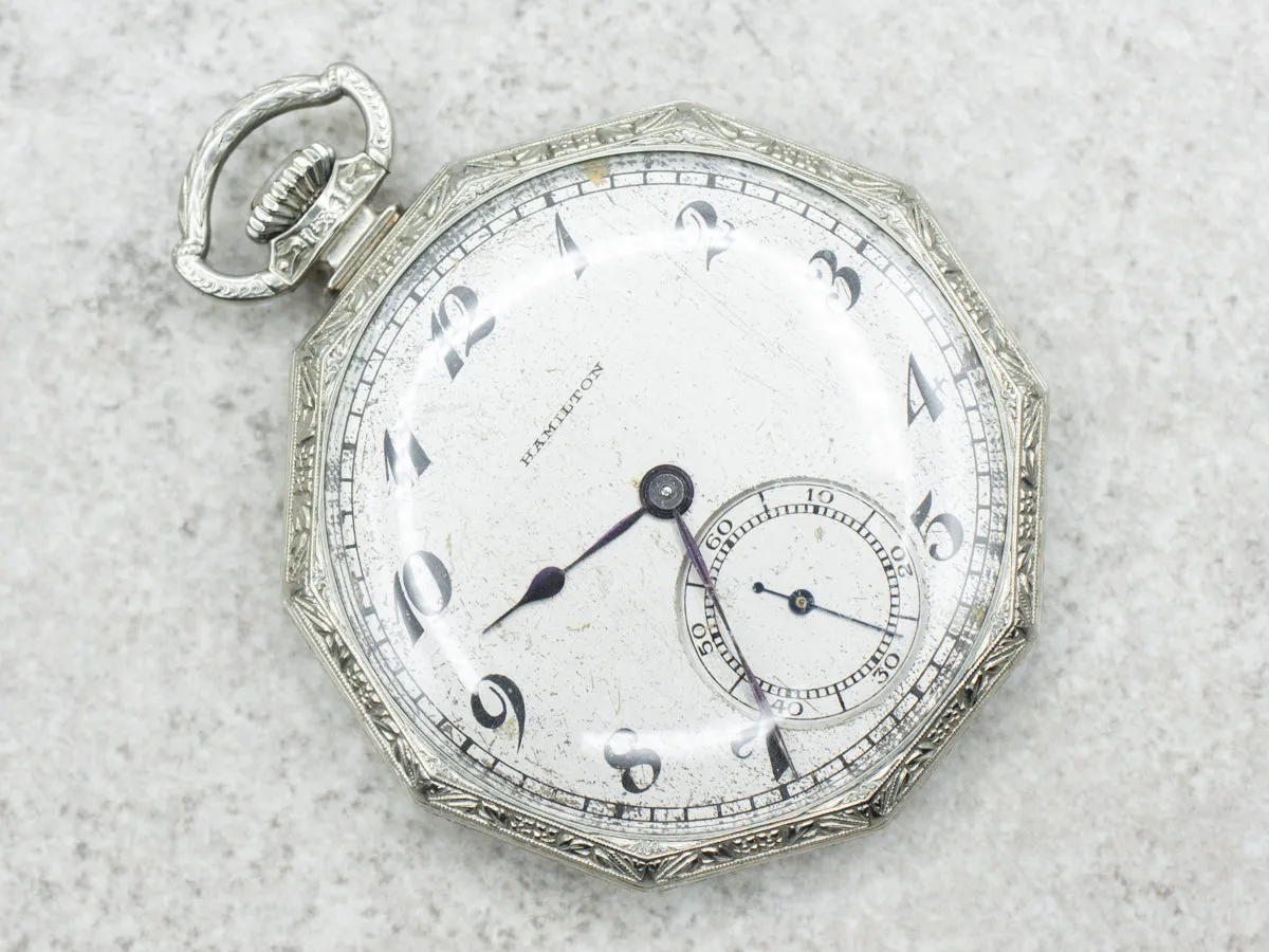 Sterling Silver Antique Hamilton Hunter's Case Pocket Watch
