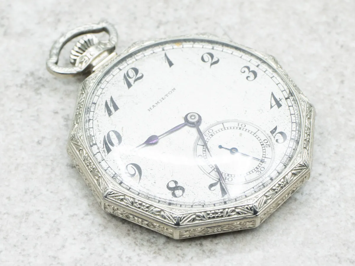 Sterling Silver Antique Hamilton Hunter's Case Pocket Watch