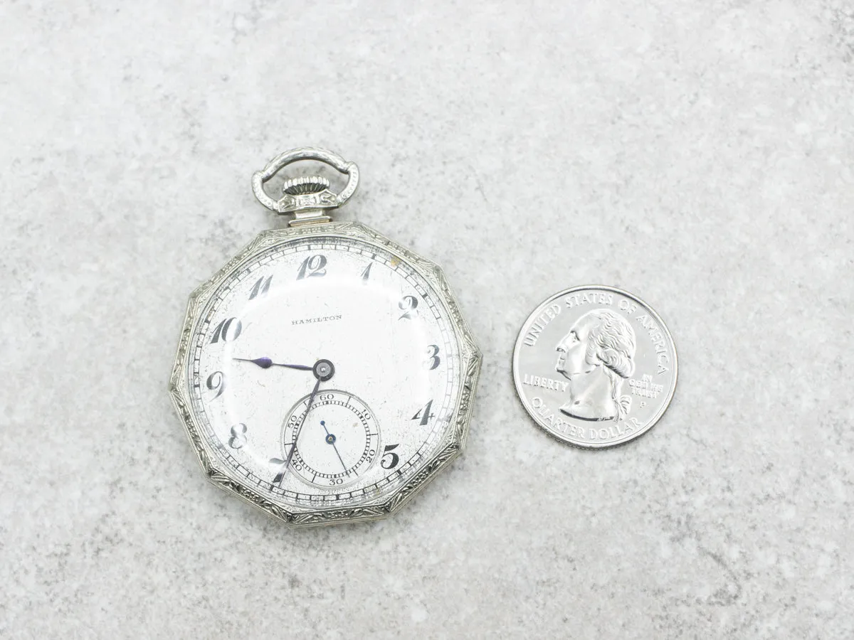 Sterling Silver Antique Hamilton Hunter's Case Pocket Watch